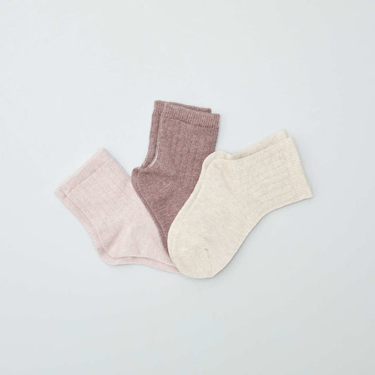 Pack of 3 pairs of socks PINK