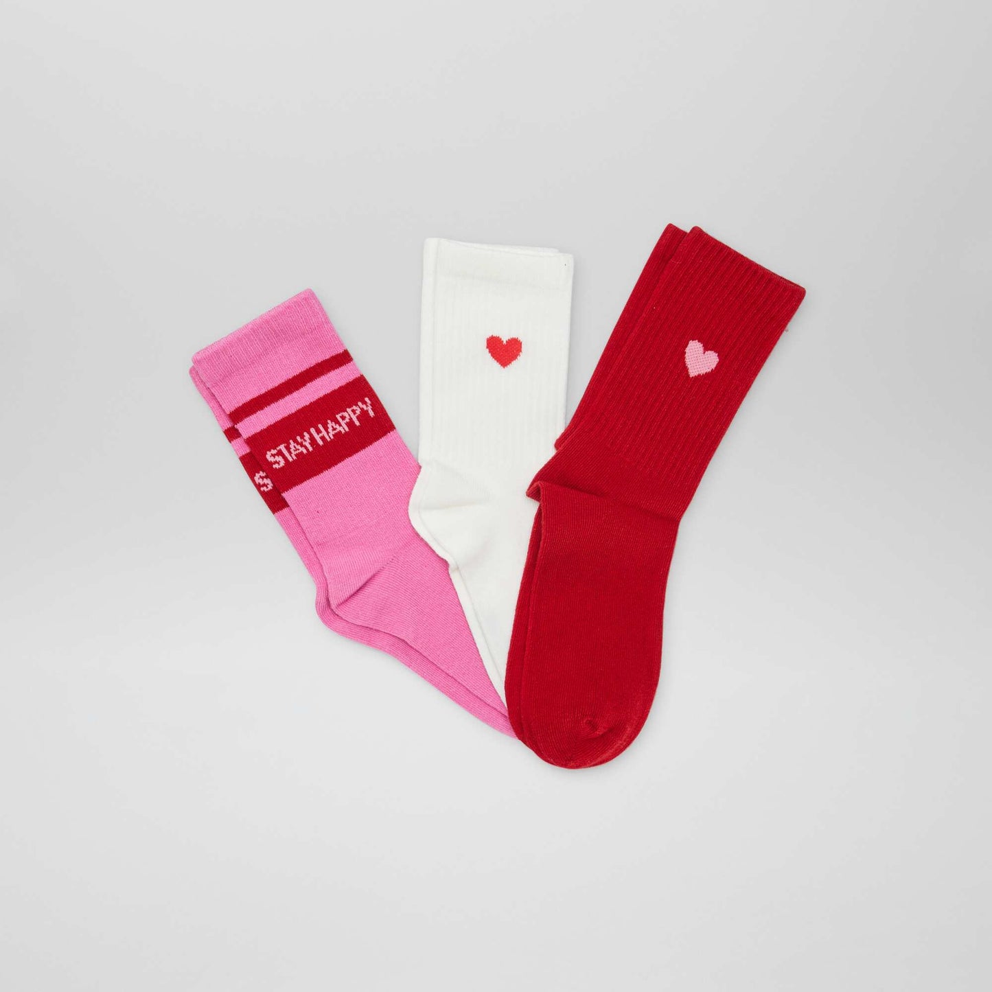 Pack of 3 pairs of sports socks PINK