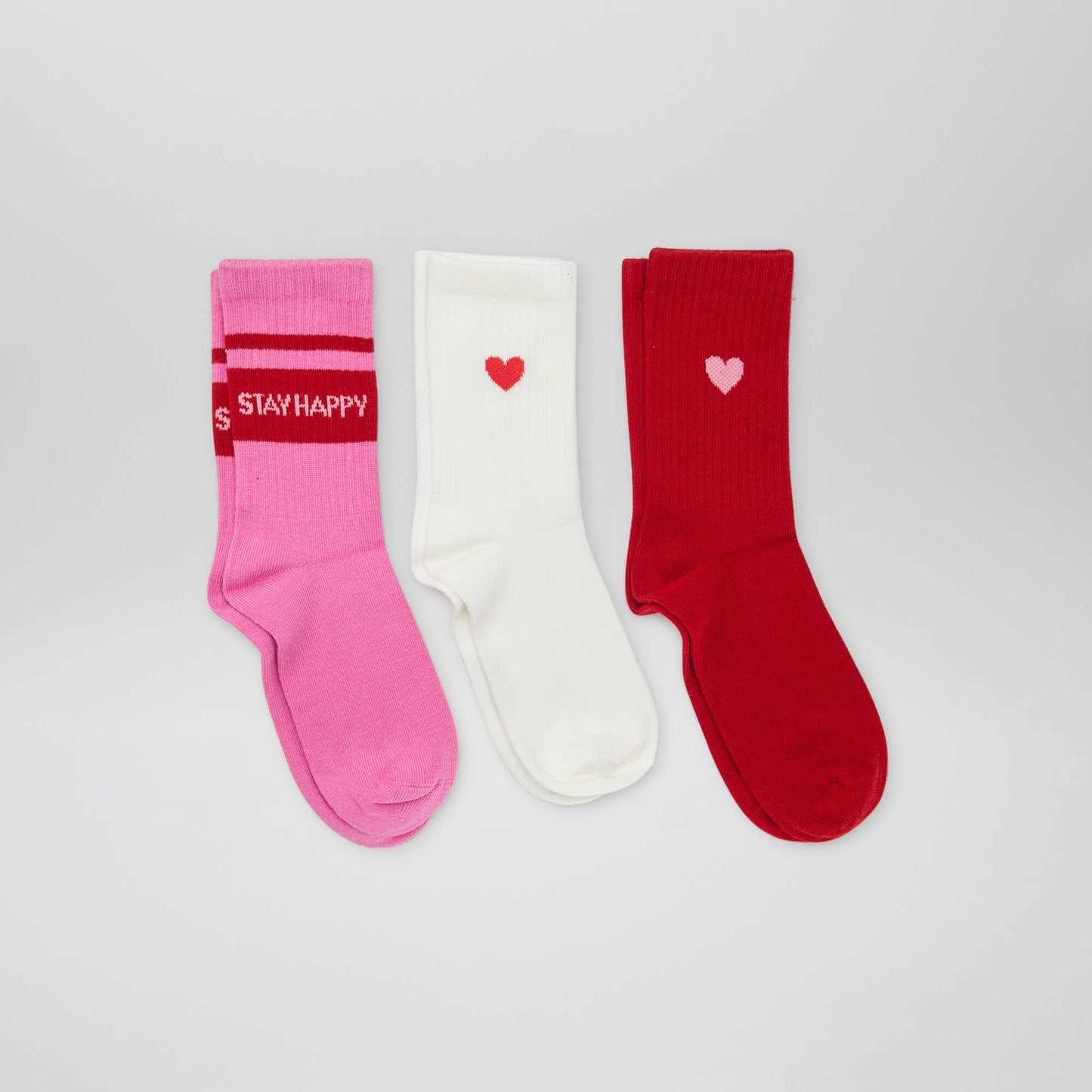 Pack of 3 pairs of sports socks PINK