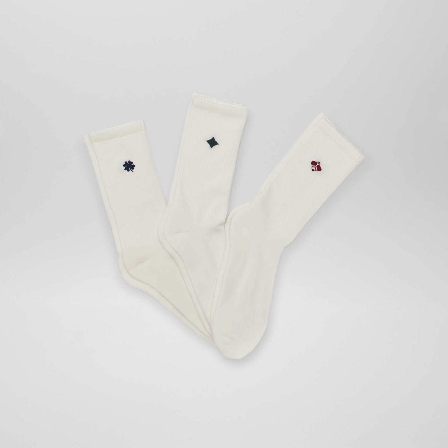 Long knit socks - Pack of 3 WHITE