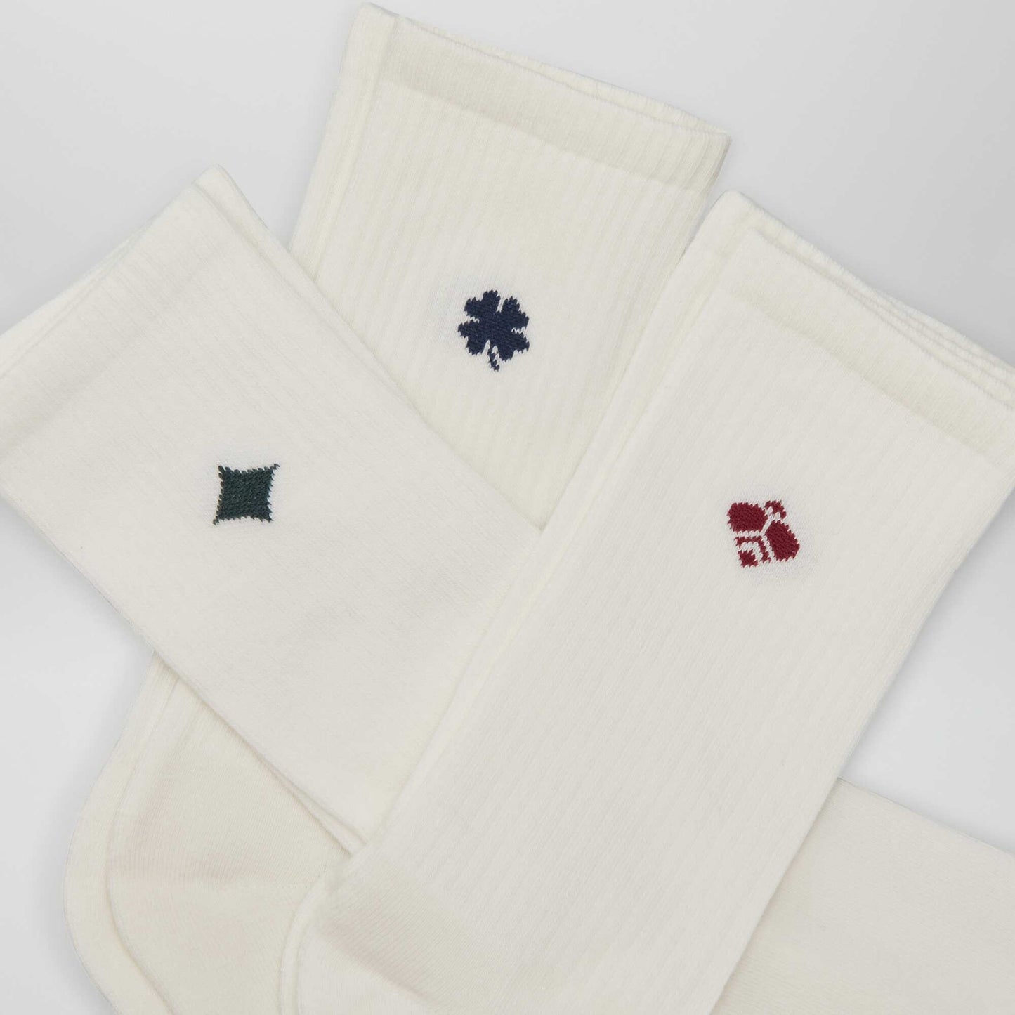 Long knit socks - Pack of 3 WHITE