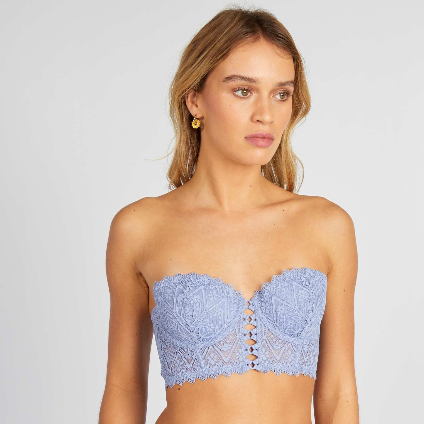 Lace bustier bra BLUE