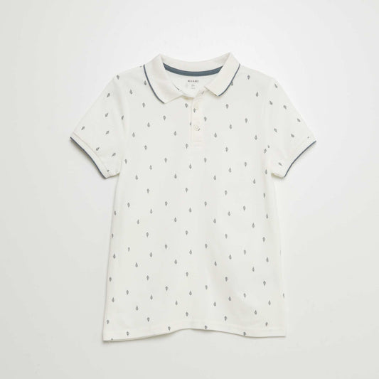 Cotton piqué polo shirt WHITE