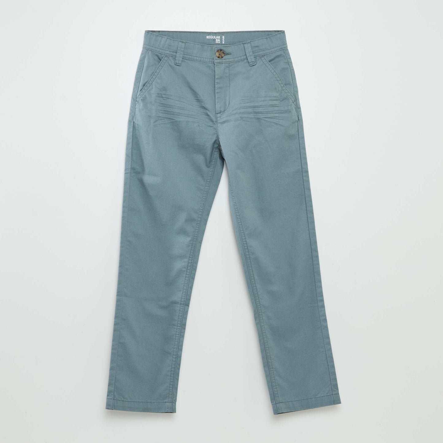 Plain straight-leg chinos BLUE