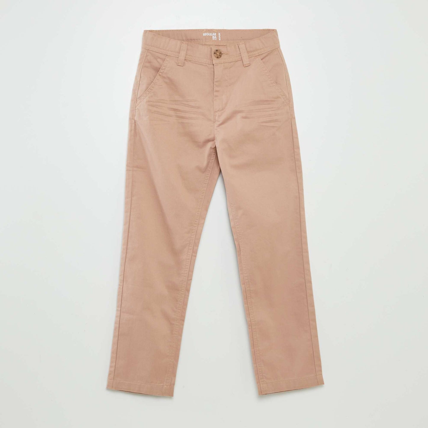 Plain straight-leg chinos BEIGE