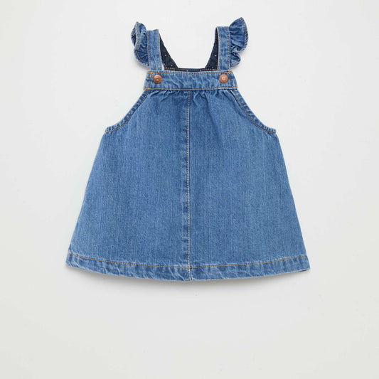 Denim dungaree dress BLUE