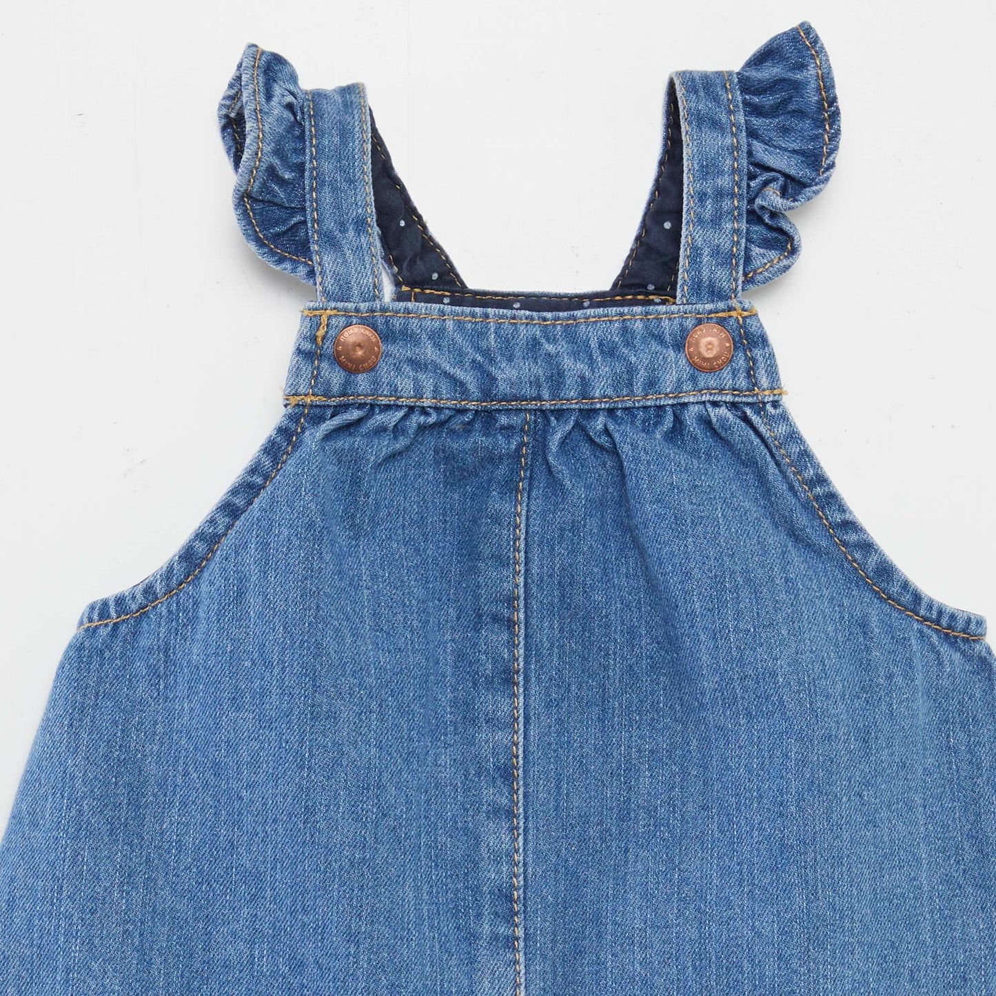 Denim dungaree dress BLUE