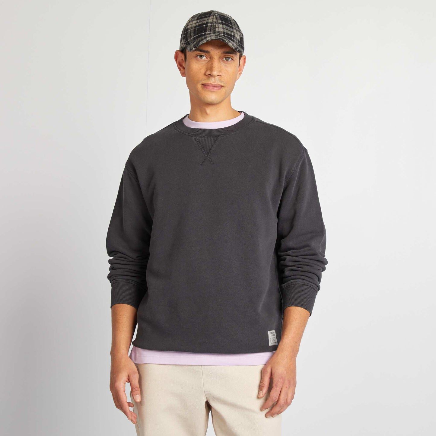 Fine-gauge knit sweater WHITE