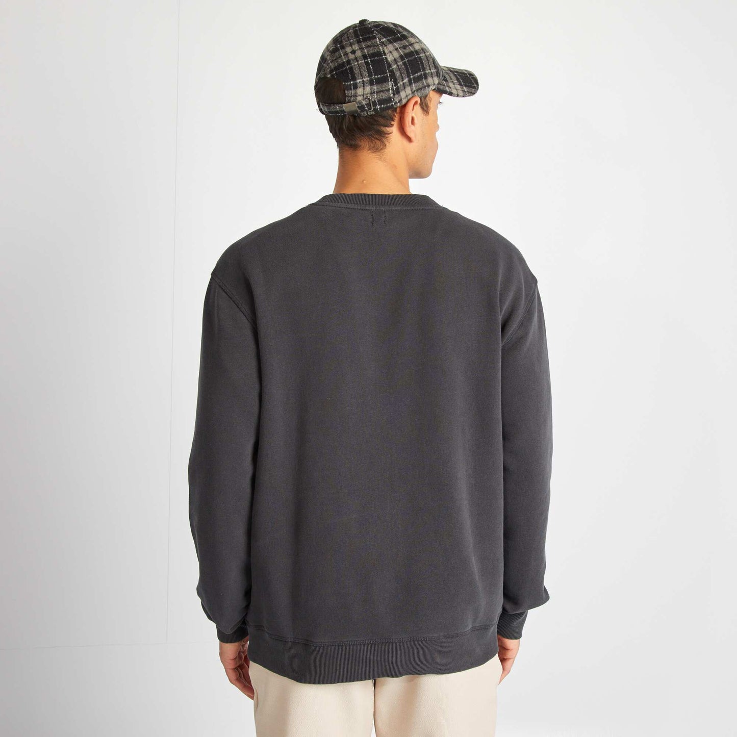 Fine-gauge knit sweater WHITE