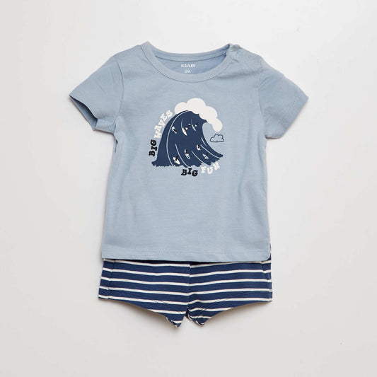 T-shirt + shorts set - 2-piece set BLUE