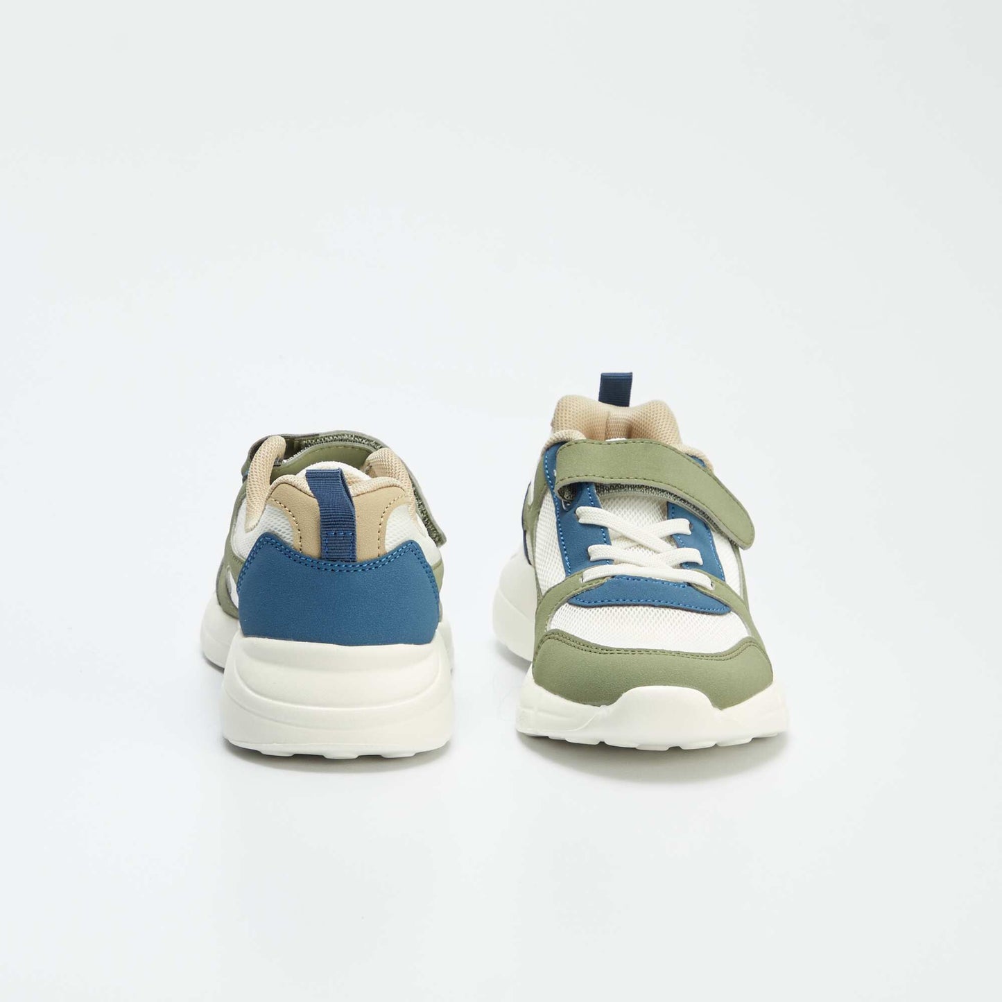 Hook-and-loop trainers with laces KHAKI