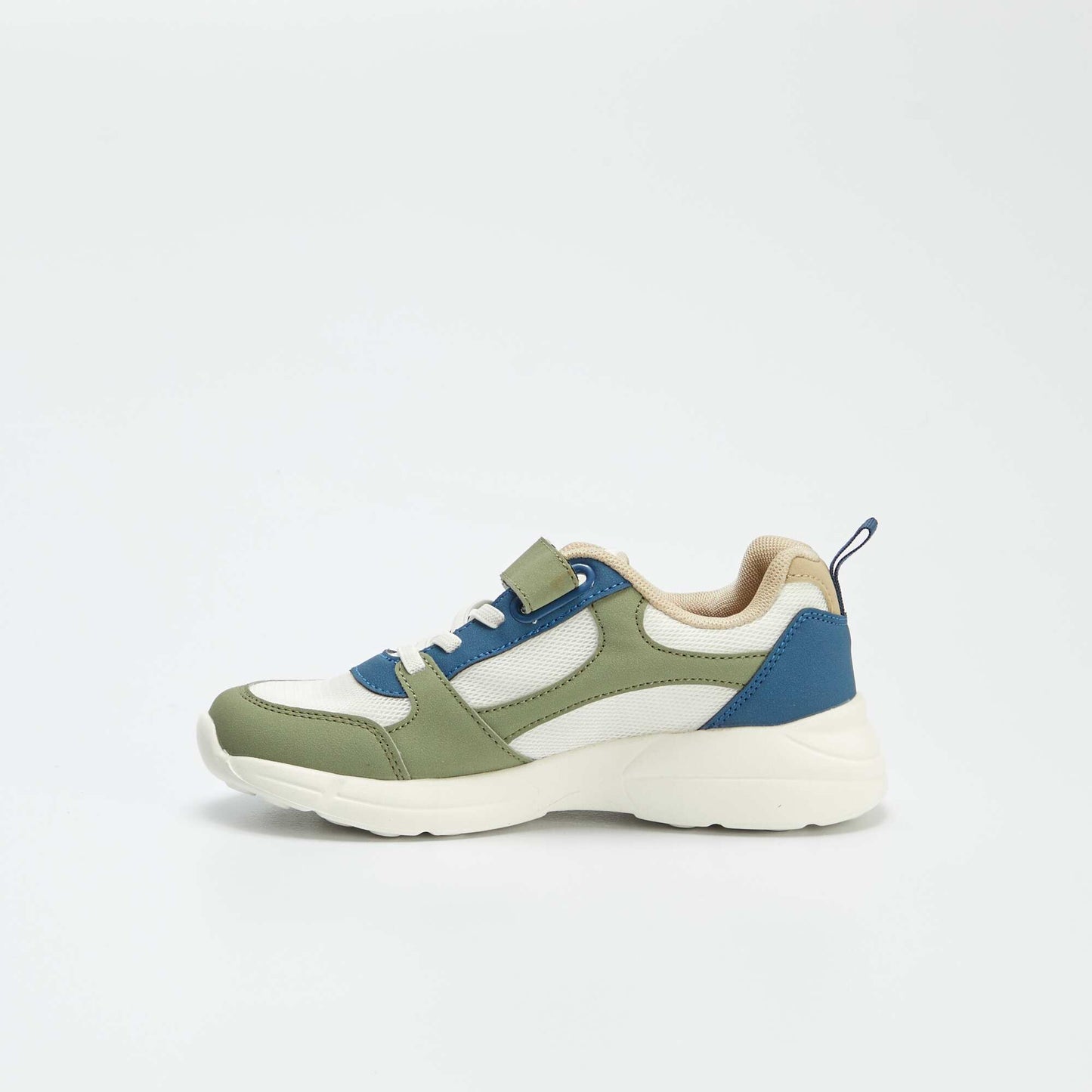 Hook-and-loop trainers with laces KHAKI