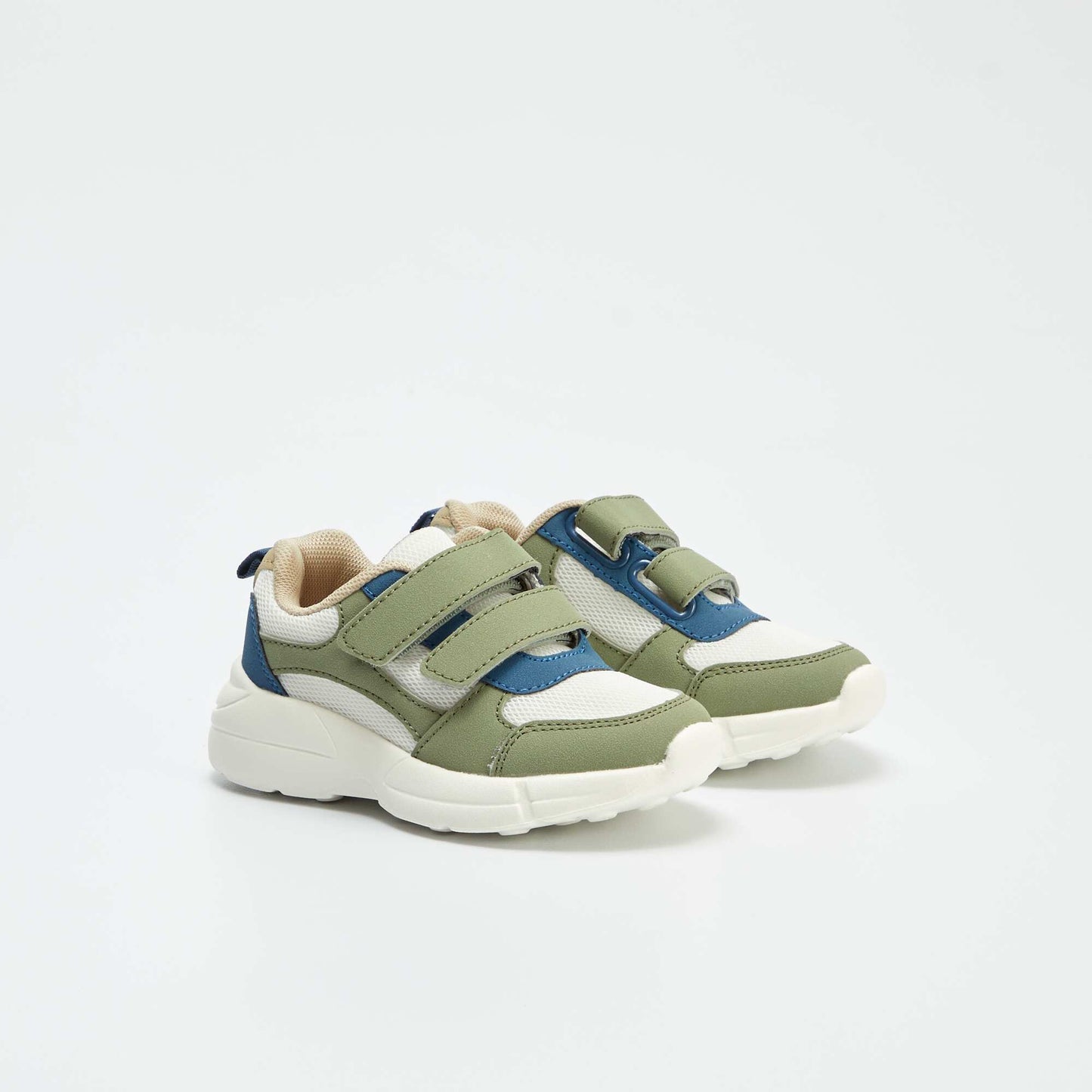 Synthetic fabric and mesh trainers KHAKI