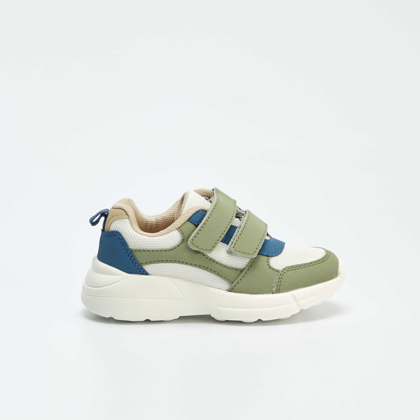 Synthetic fabric and mesh trainers KHAKI