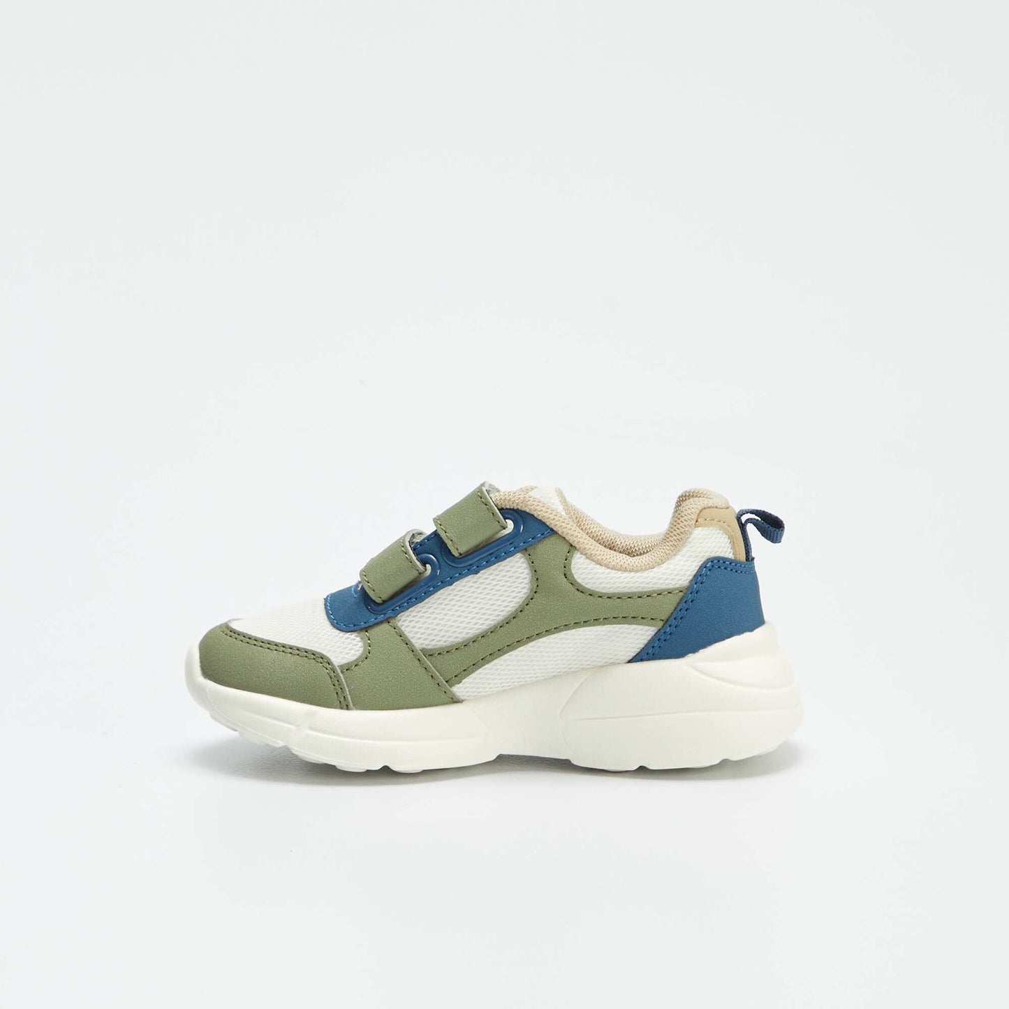 Synthetic fabric and mesh trainers KHAKI