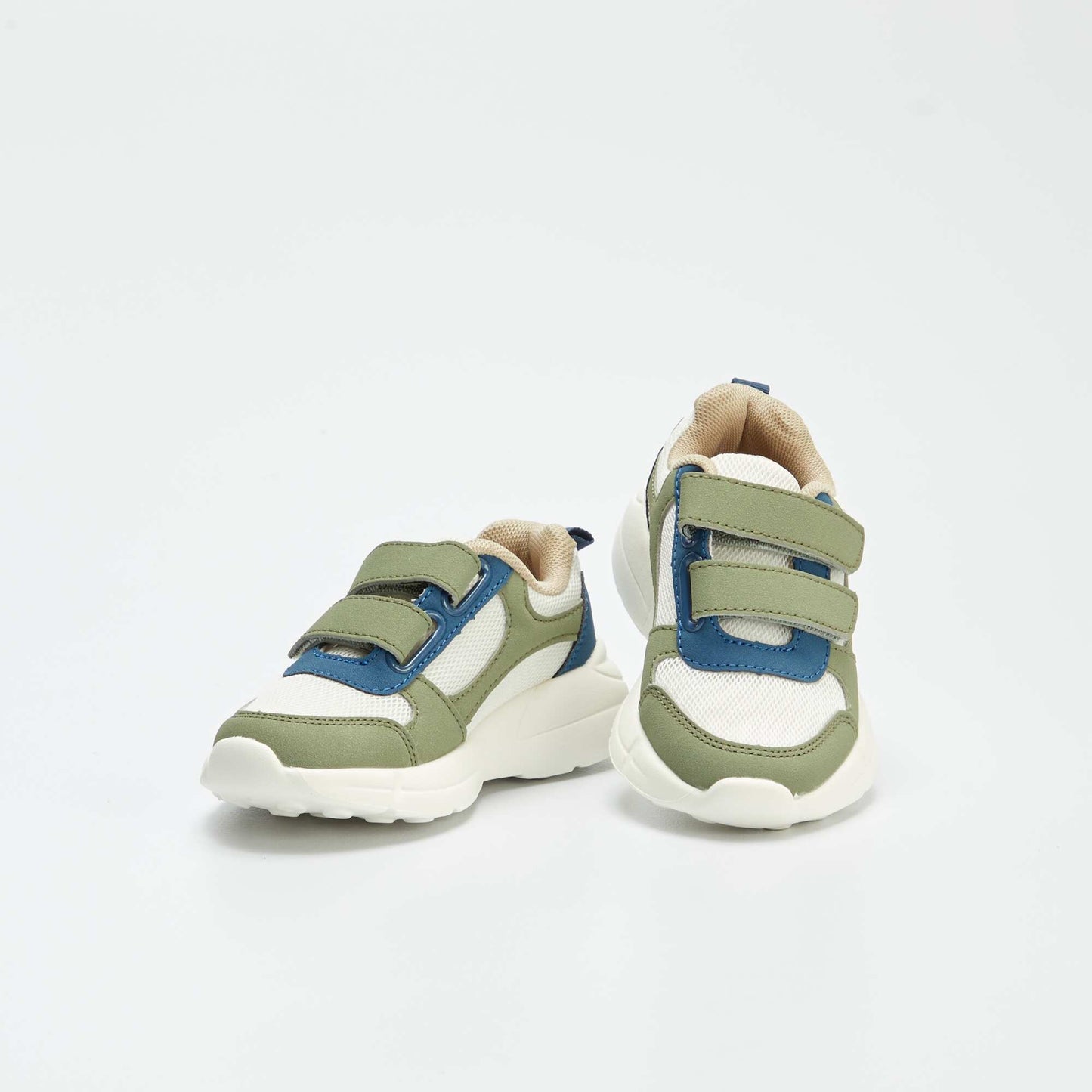 Synthetic fabric and mesh trainers KHAKI