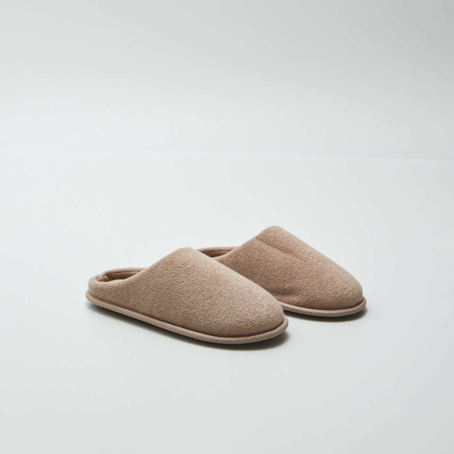 Bouclé knit mule slippers BEIGE