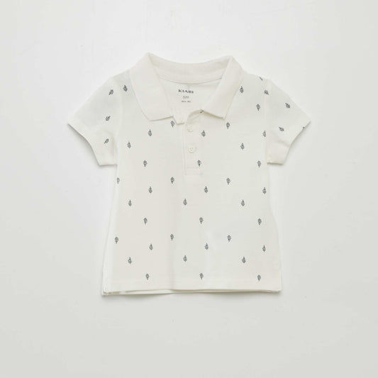 Cotton piqué polo shirt WHITE