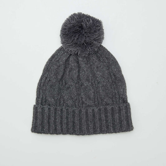 Cable-knit beanie GREY