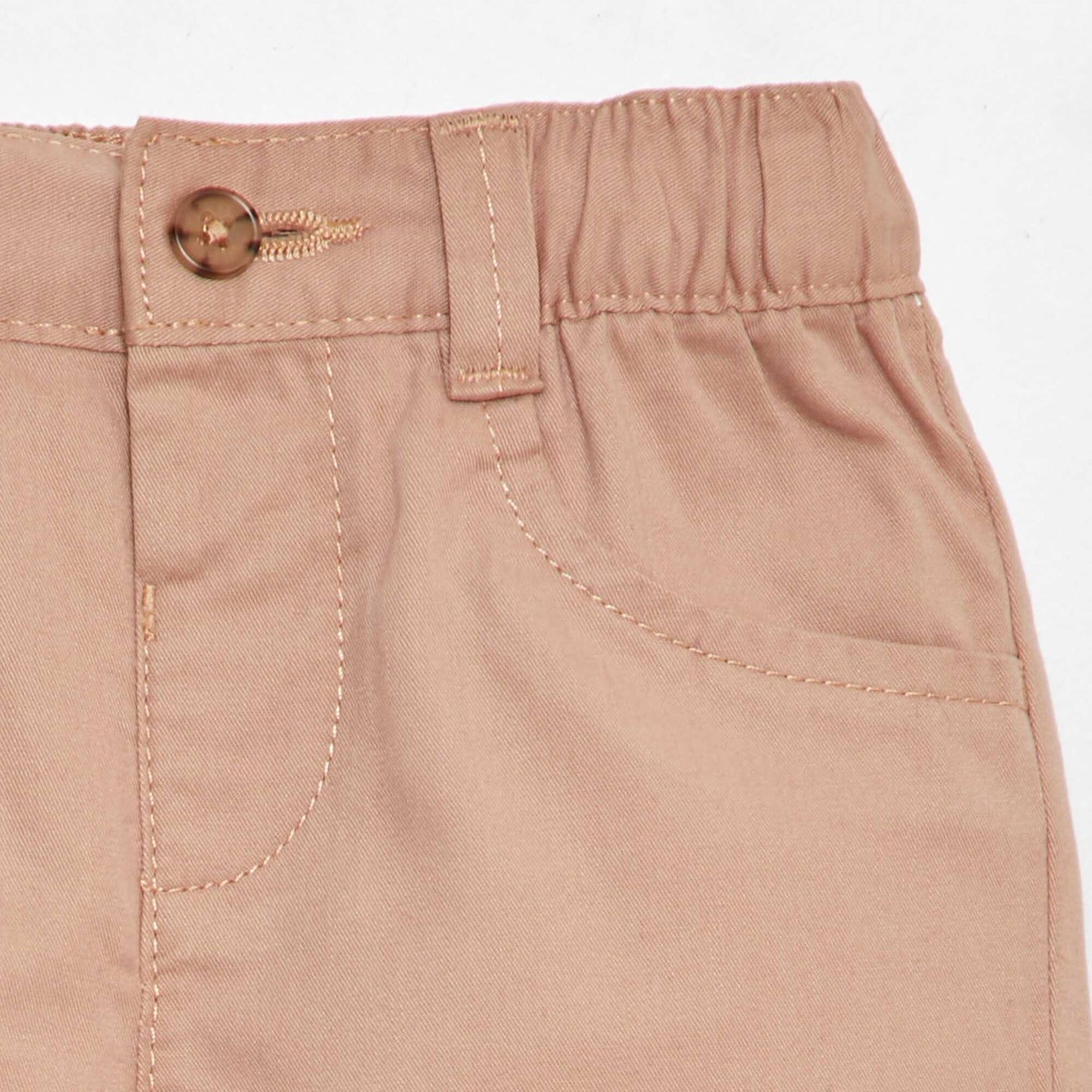 Straight-cut twill shorts BEIGE