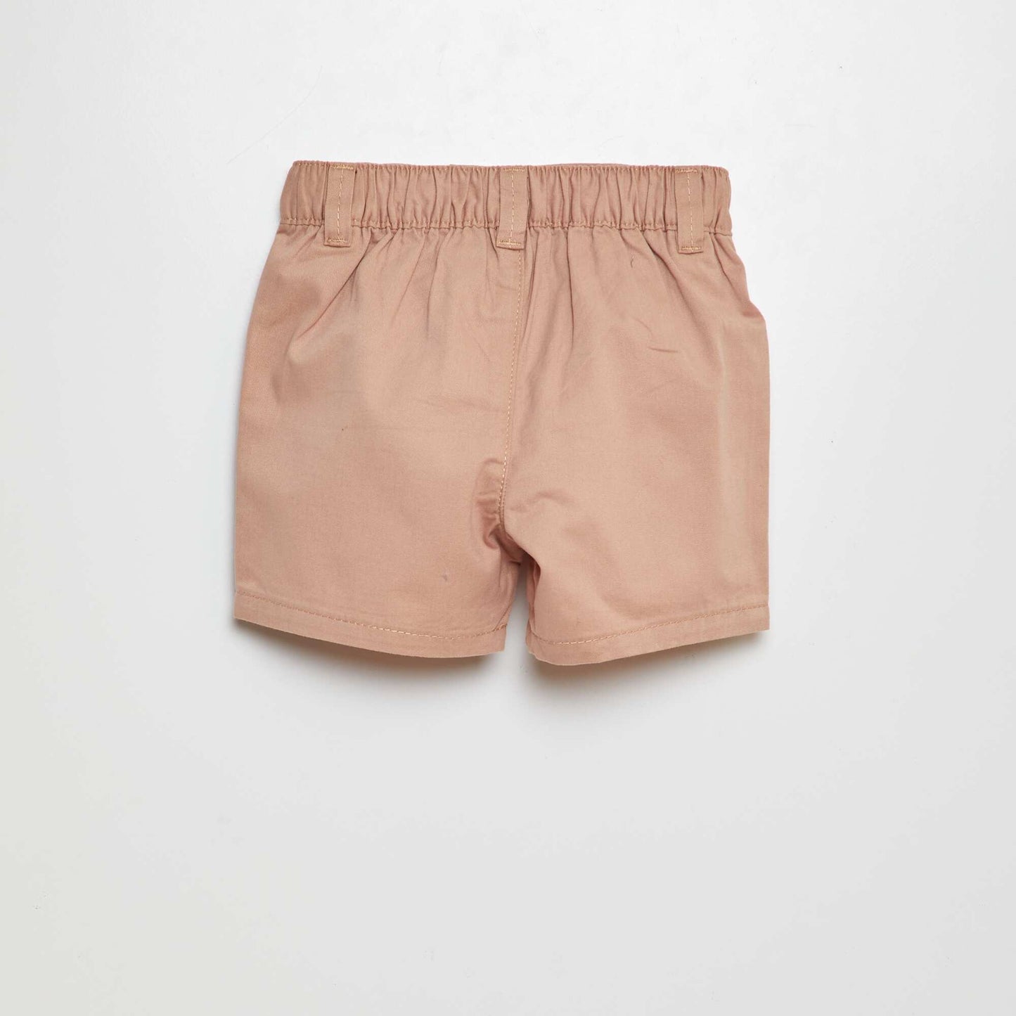 Straight-cut twill shorts BEIGE