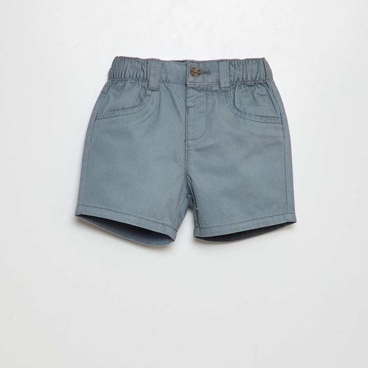 Straight-cut twill shorts BLUE