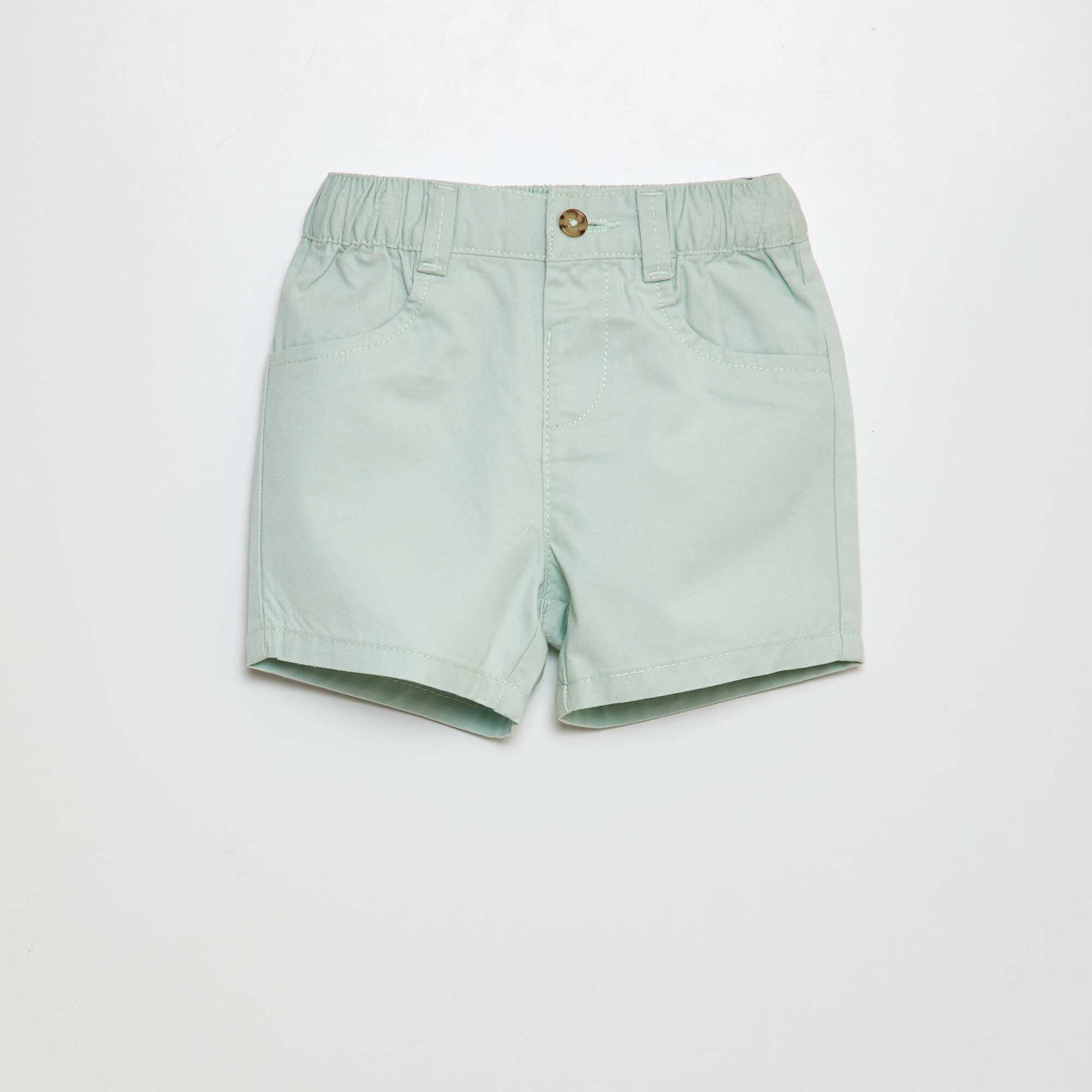 Straight-cut twill shorts BLUE