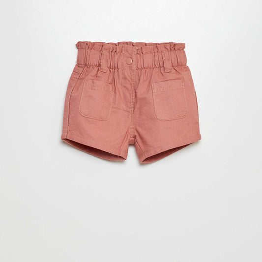 Cotton paperbag shorts PINK