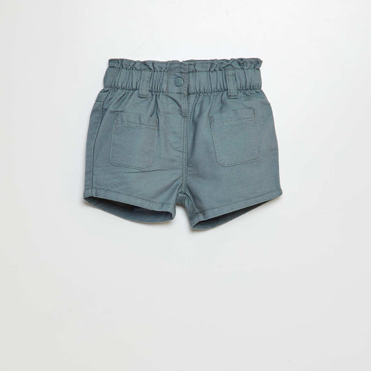 Cotton paperbag shorts BLUE