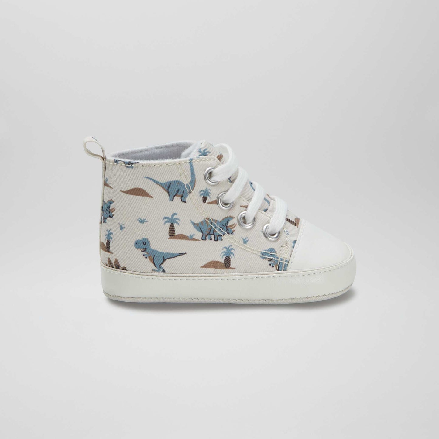 High-top canvas trainers BEIGE