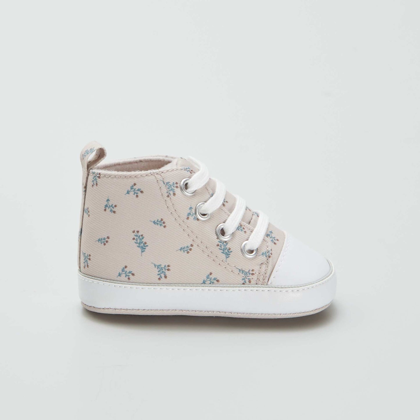 High-top canvas trainers BEIGE