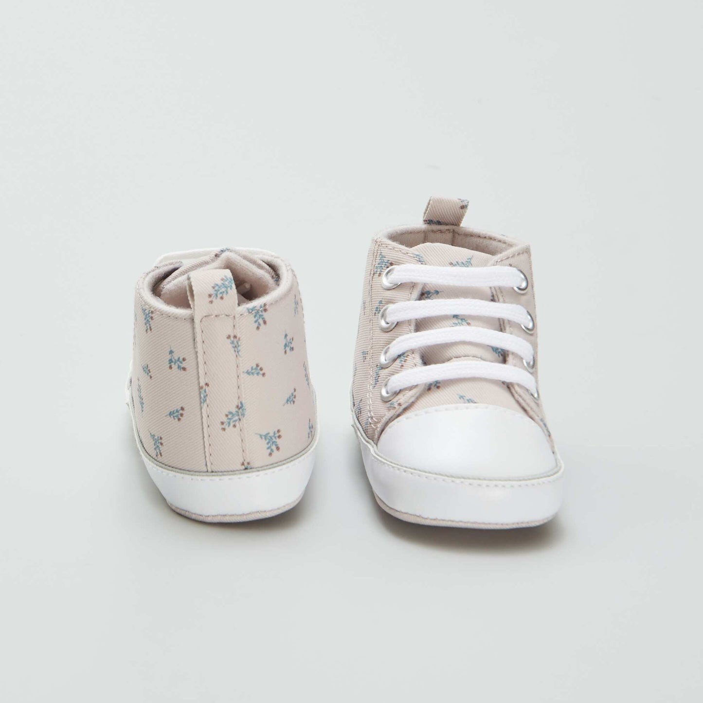 High-top canvas trainers BEIGE