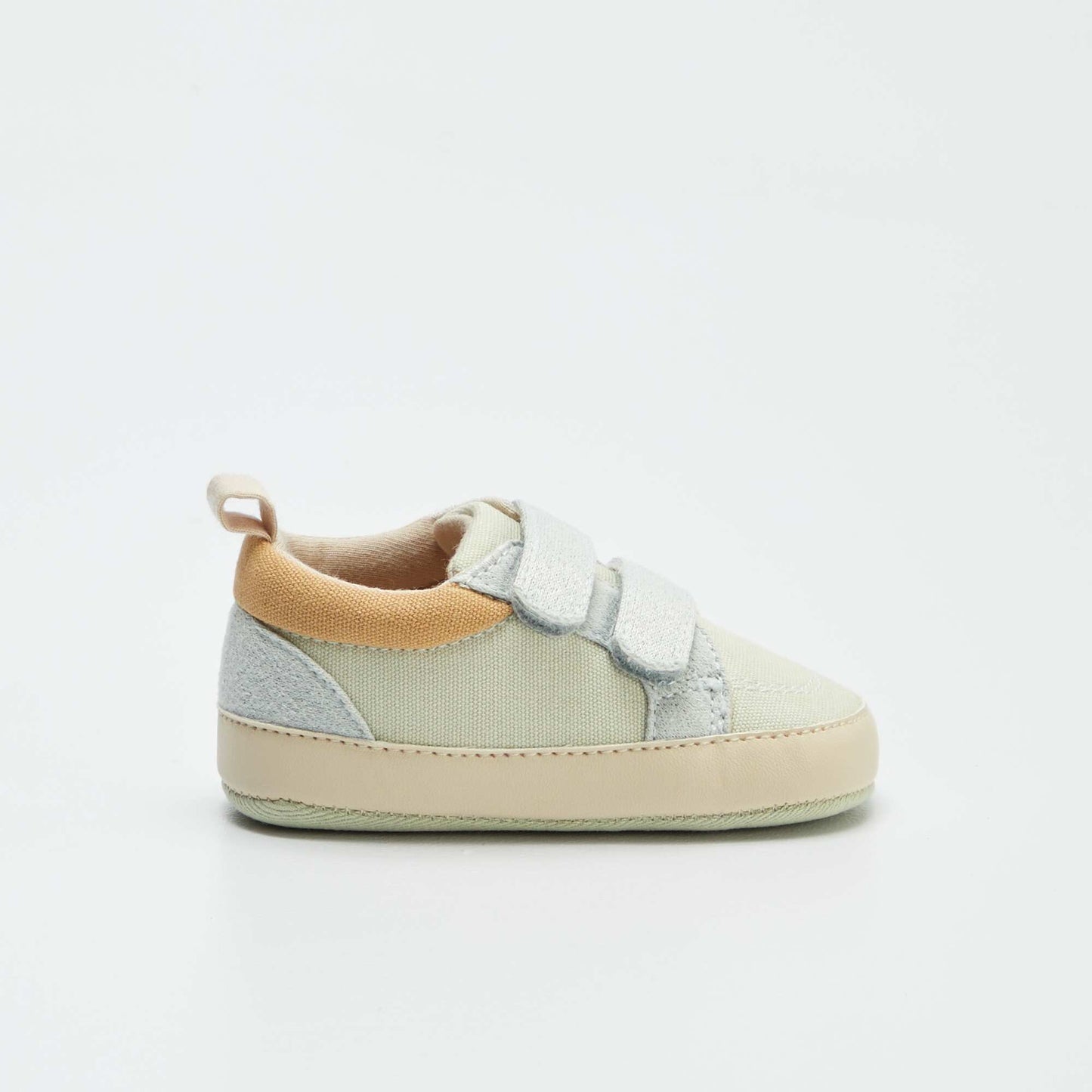 Low-top canvas trainers with hook-and-loop fastening BLUE