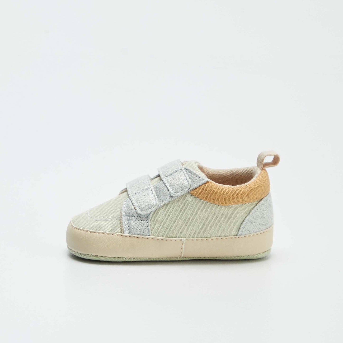 Low-top canvas trainers with hook-and-loop fastening BLUE