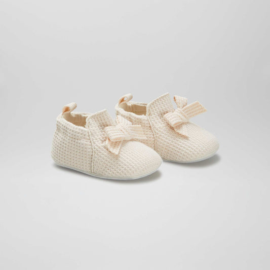 Waffle-knit slippers WHITE