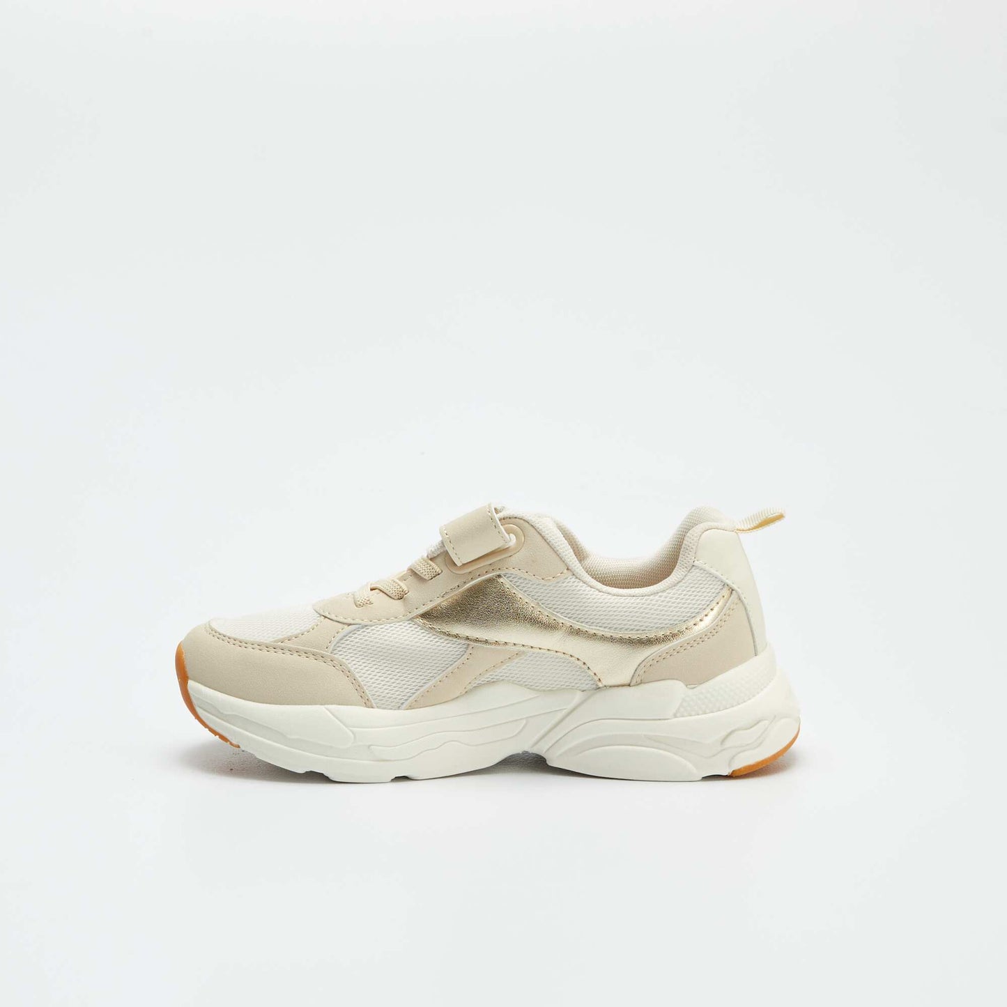 Dual material Velcro trainers BEIGE