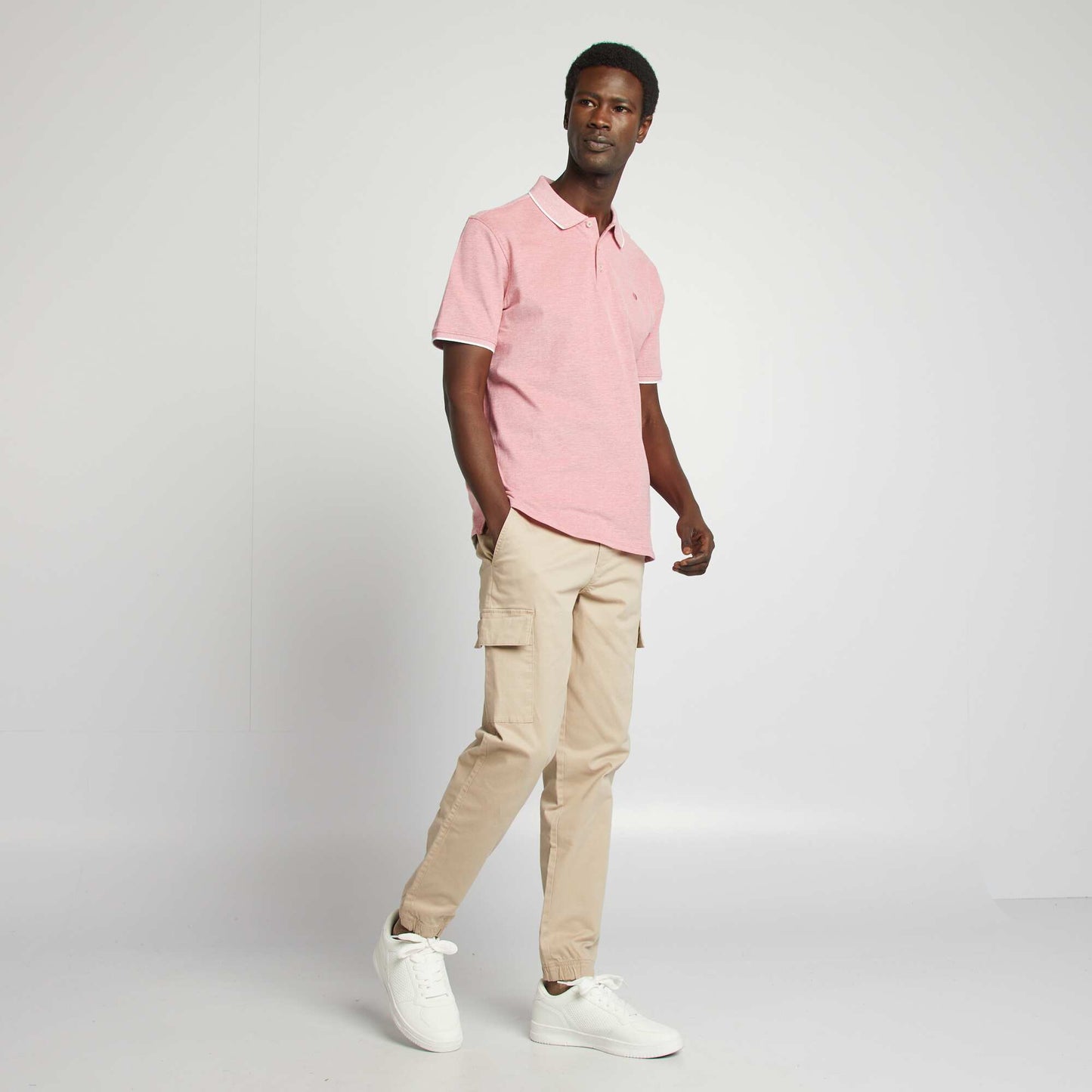 تيشرت بولو قطن بيكيه أحمر