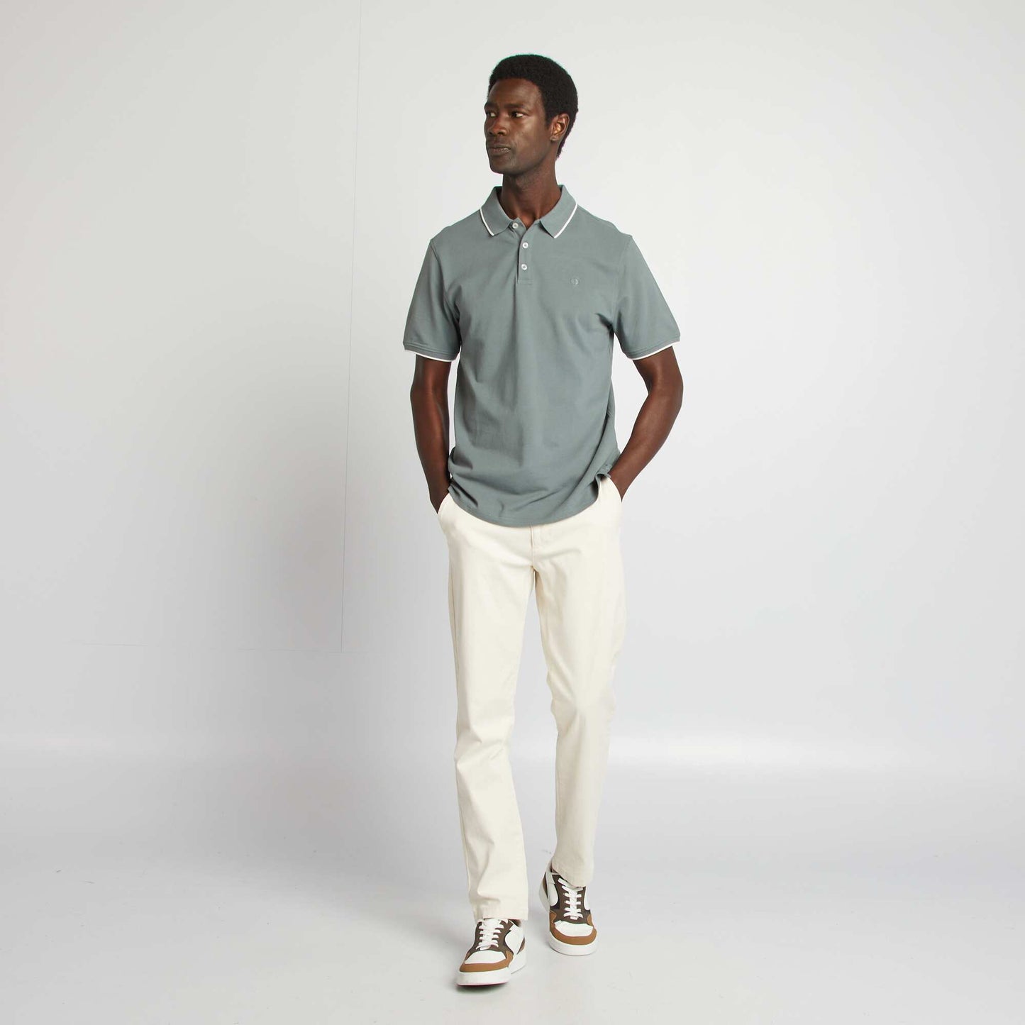 تيشرت بولو قطن بيكيه أخضر