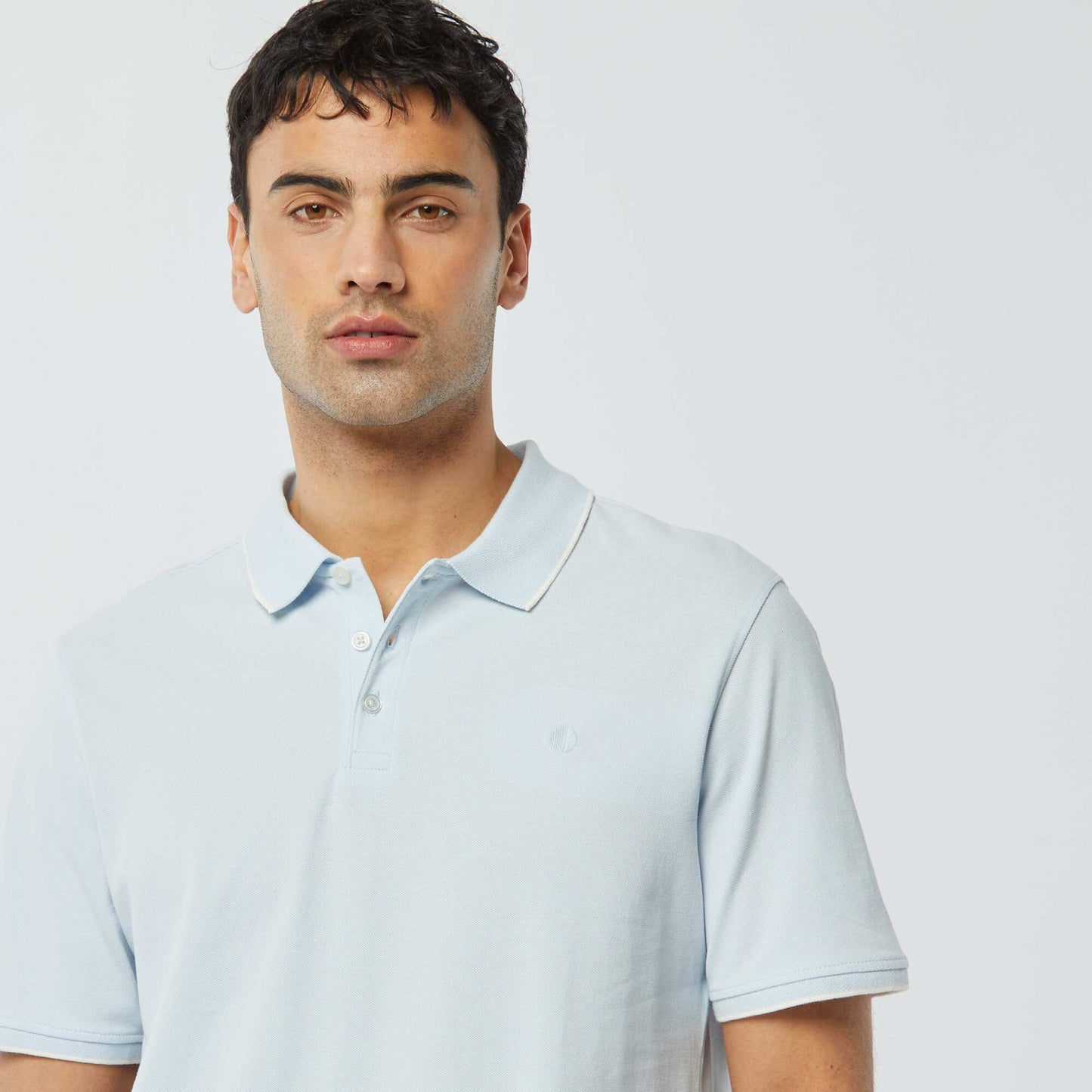 تيشرت بولو قطن بيكيه أزرق