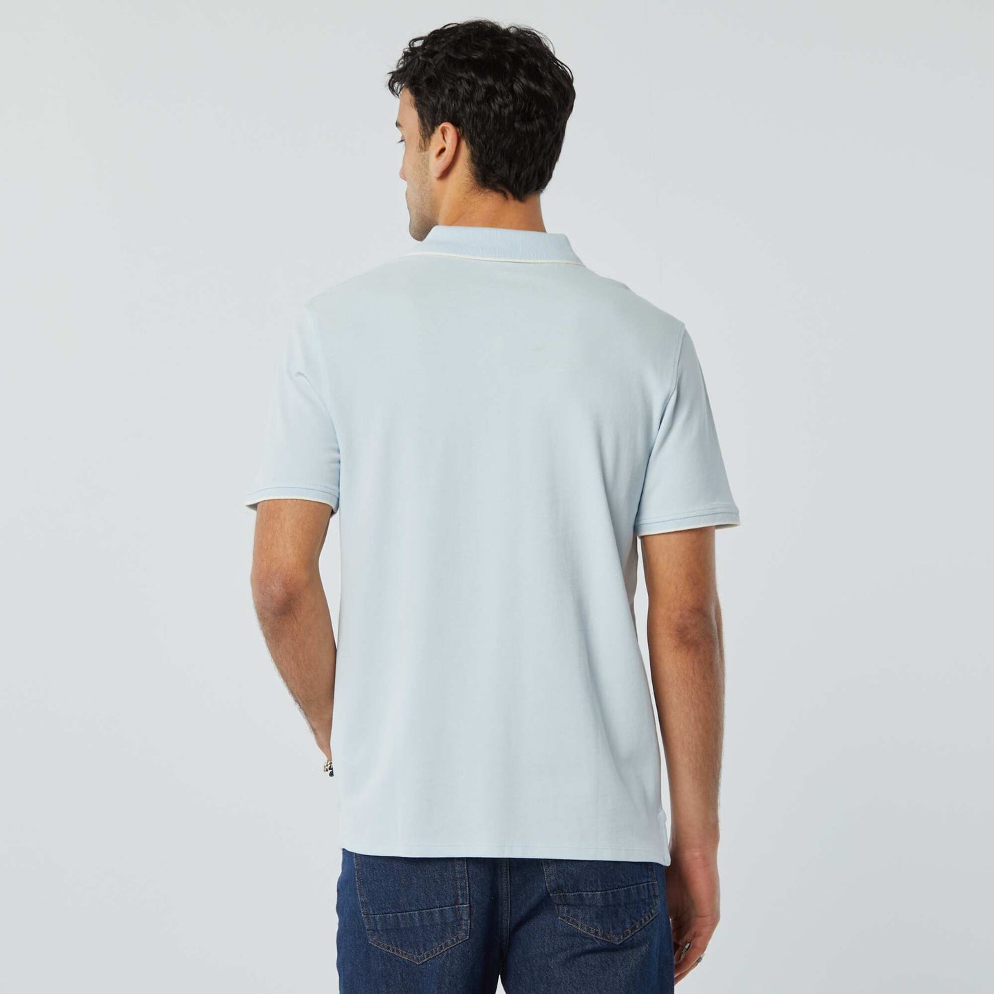 تيشرت بولو قطن بيكيه أزرق