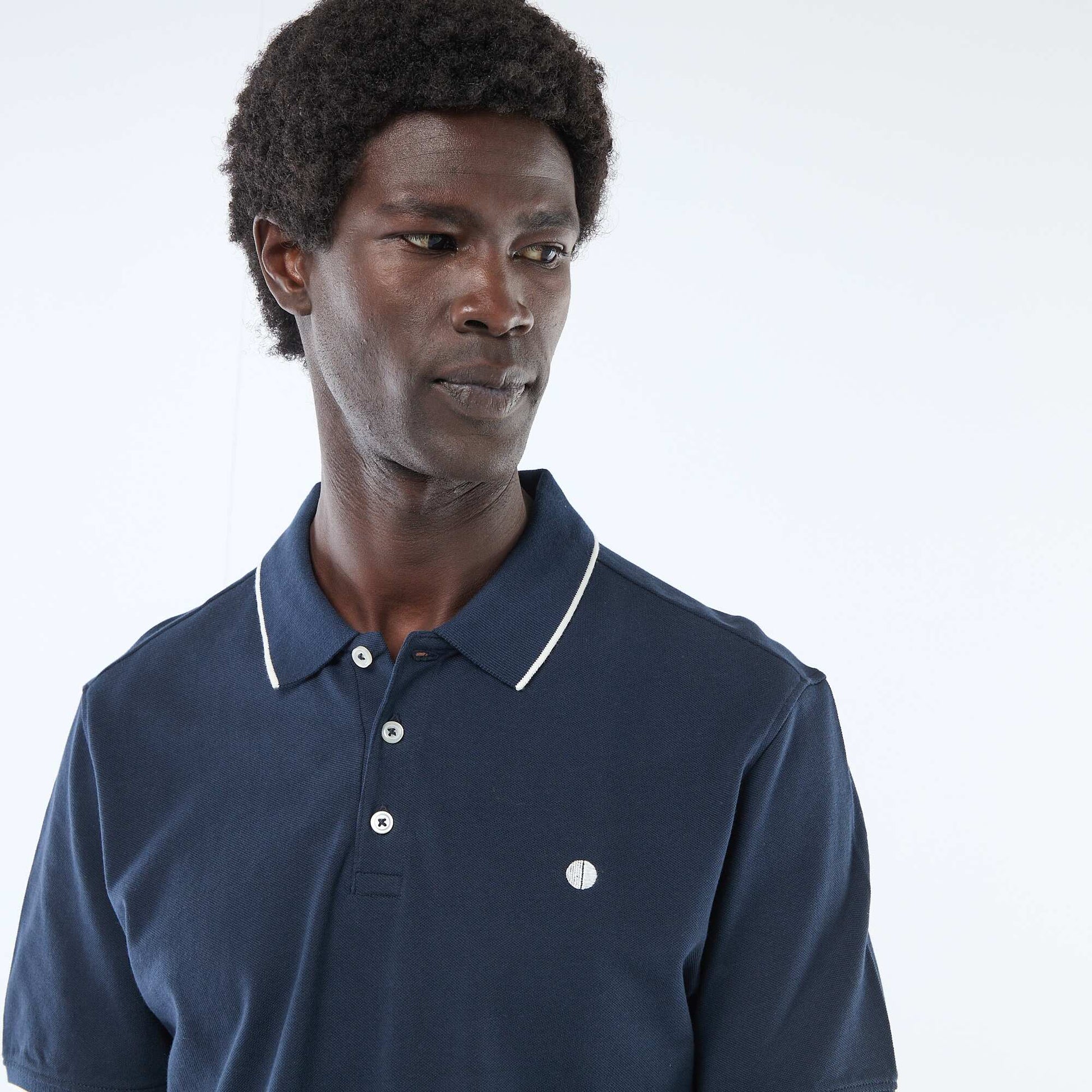 Cotton piqué polo shirt NAVY