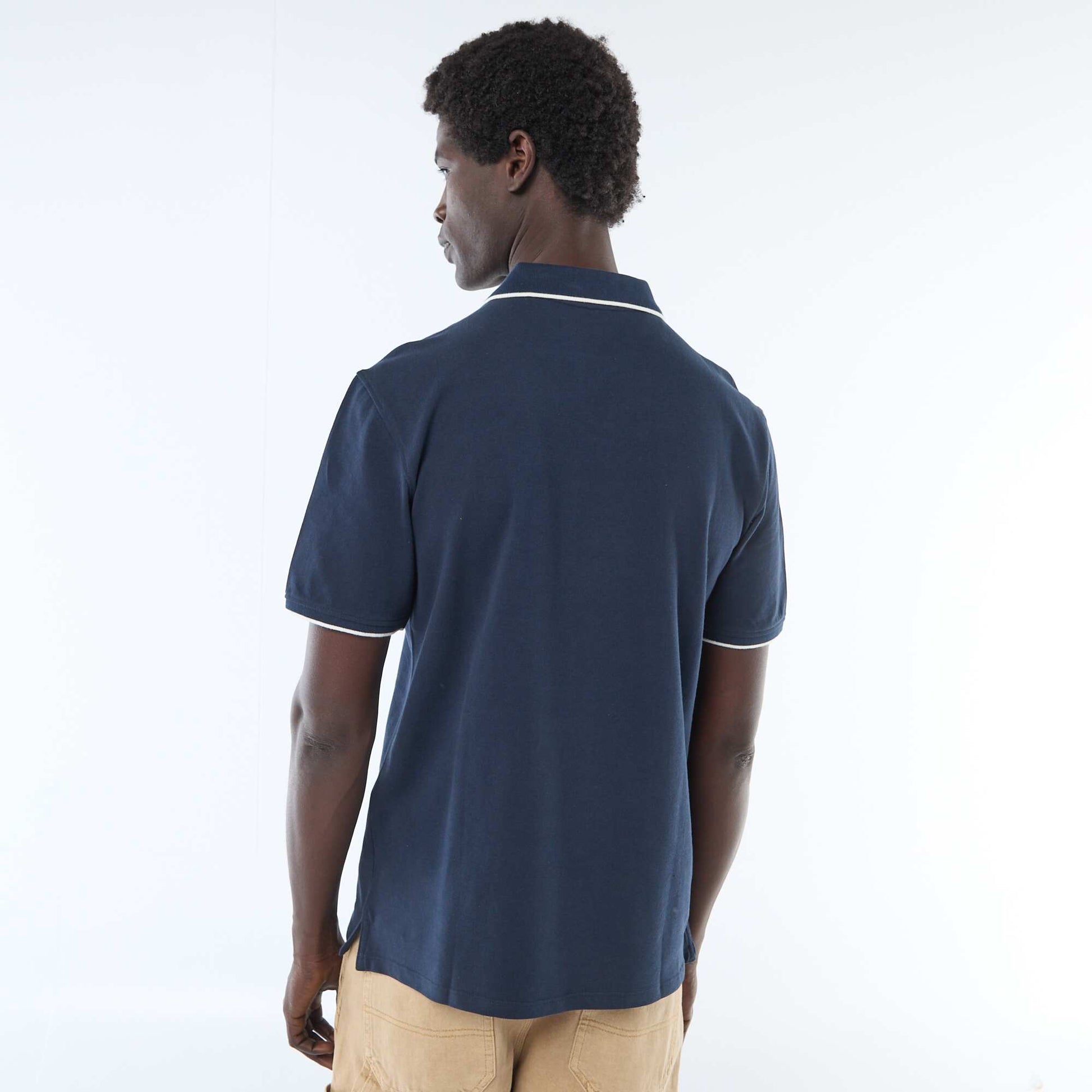 Cotton piqué polo shirt NAVY