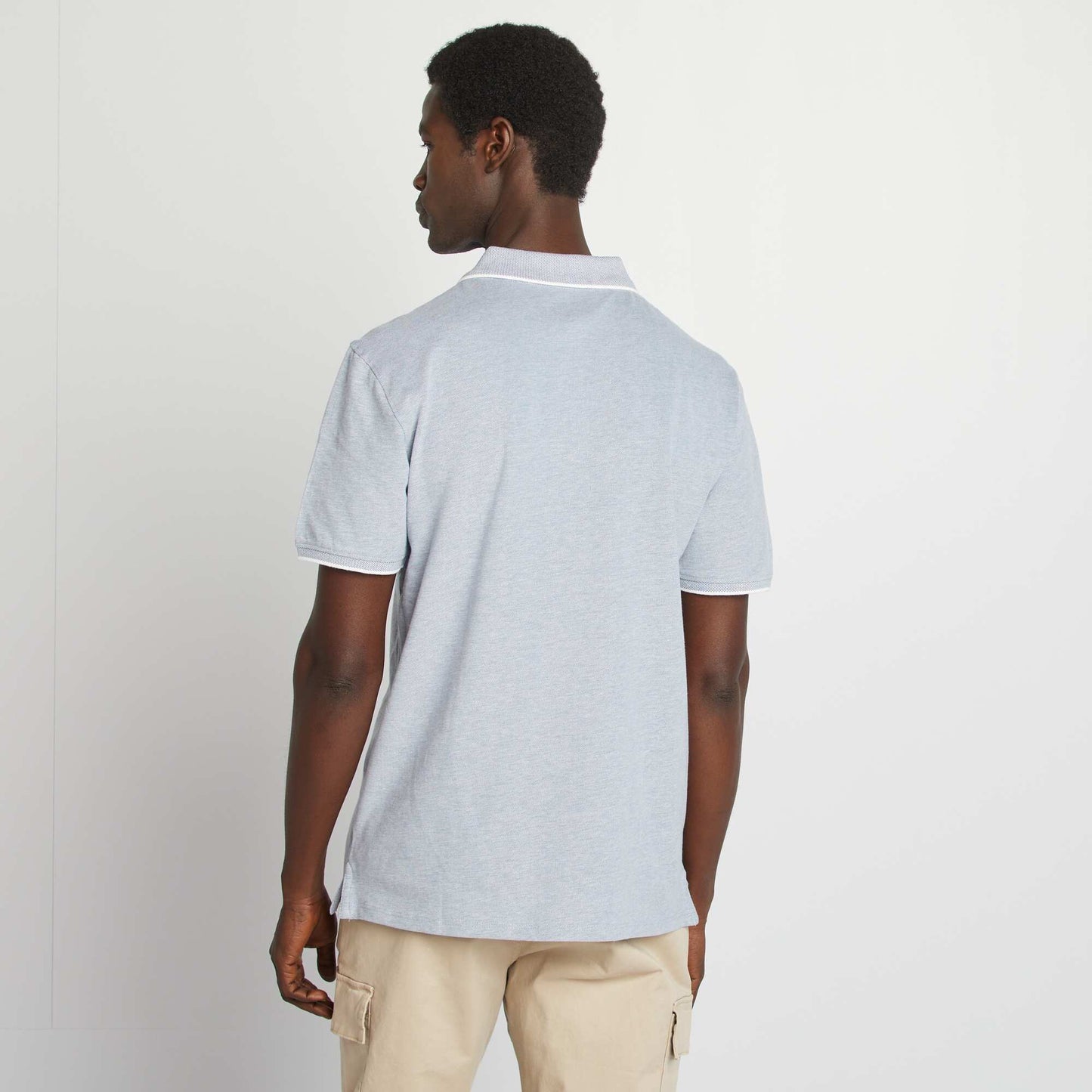 تيشرت بولو قطن بيكيه أزرق