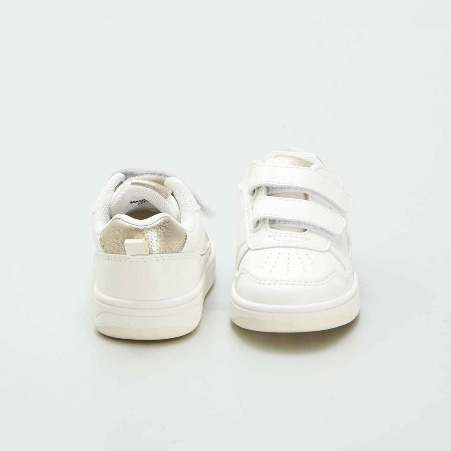 Low-top hook and loop trainers white