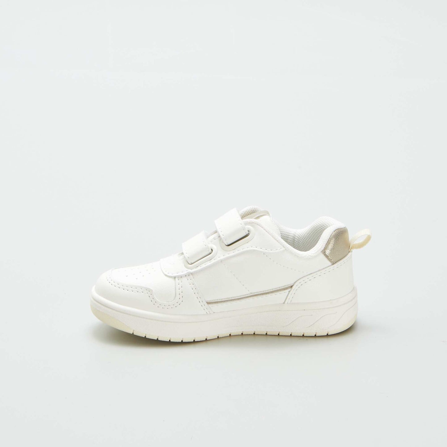 Low-top hook and loop trainers white