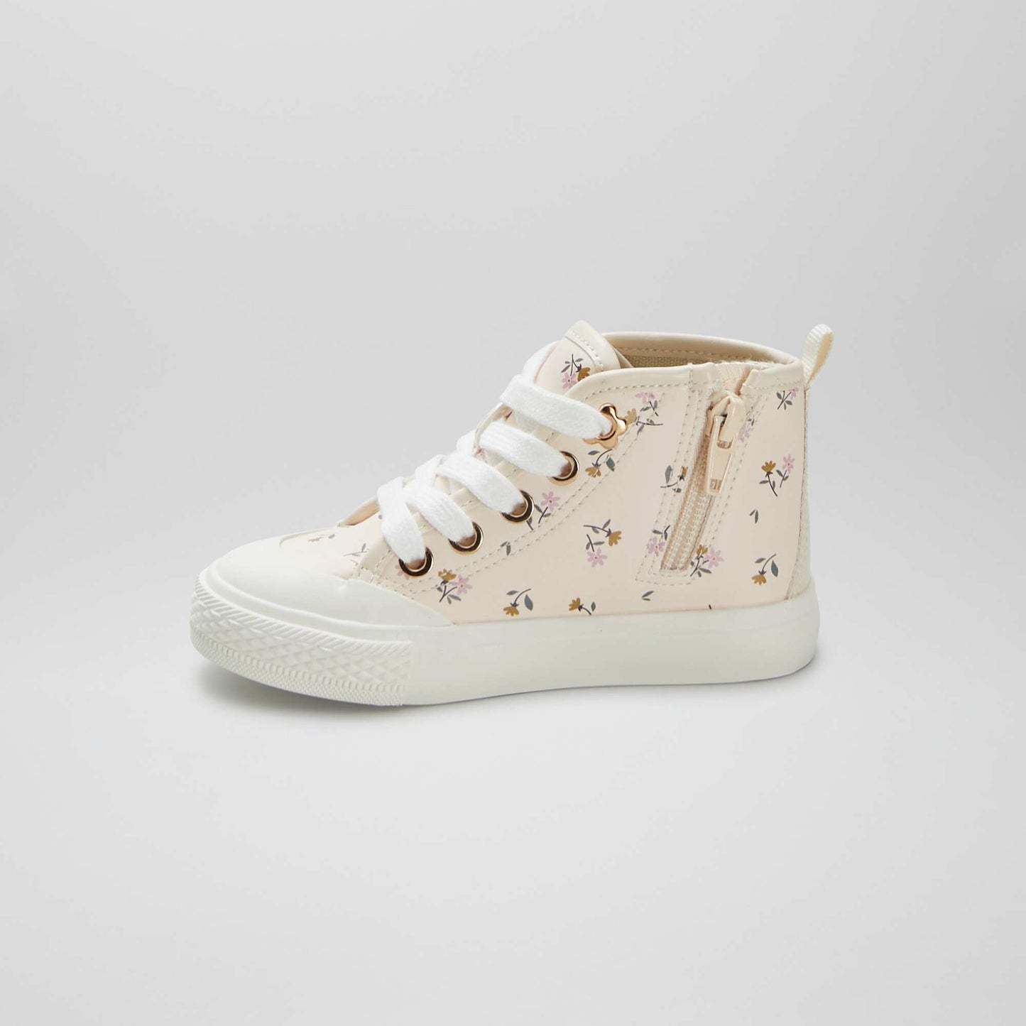 Faux leather floral trainers KHAKI