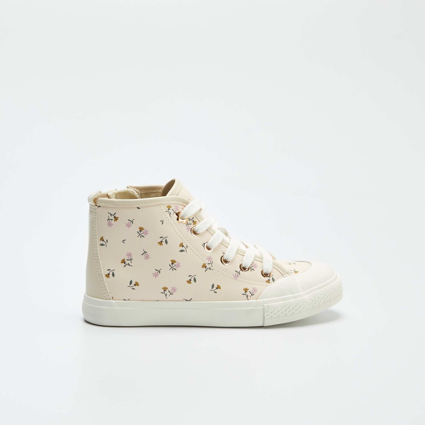 Faux leather floral trainers KHAKI