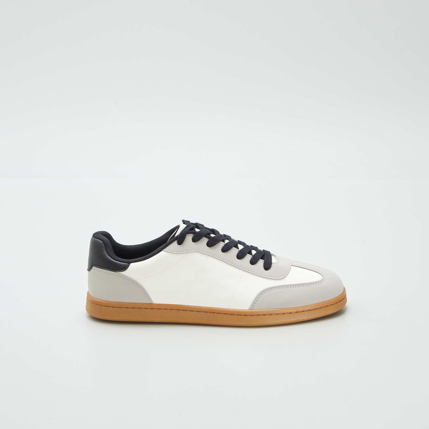 Three-tone low-top trainers WHITE