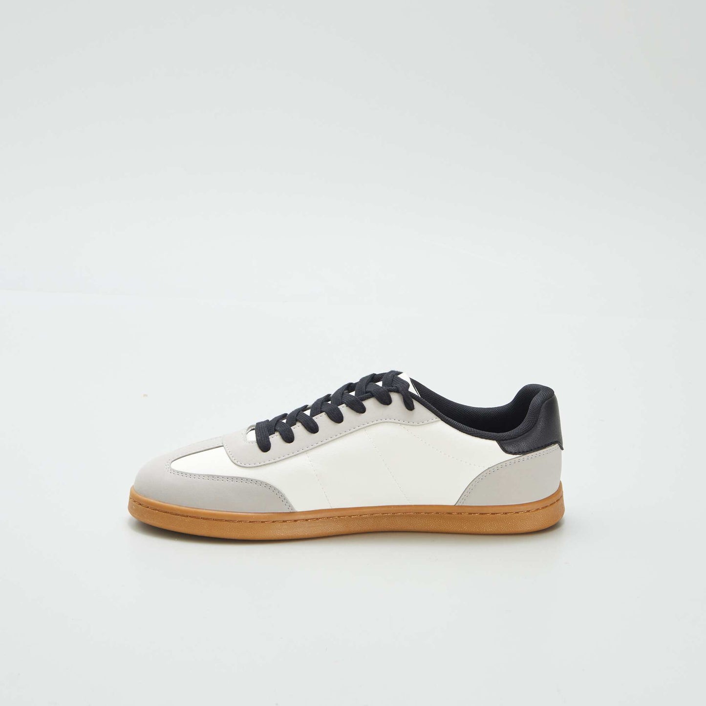 Three-tone low-top trainers WHITE