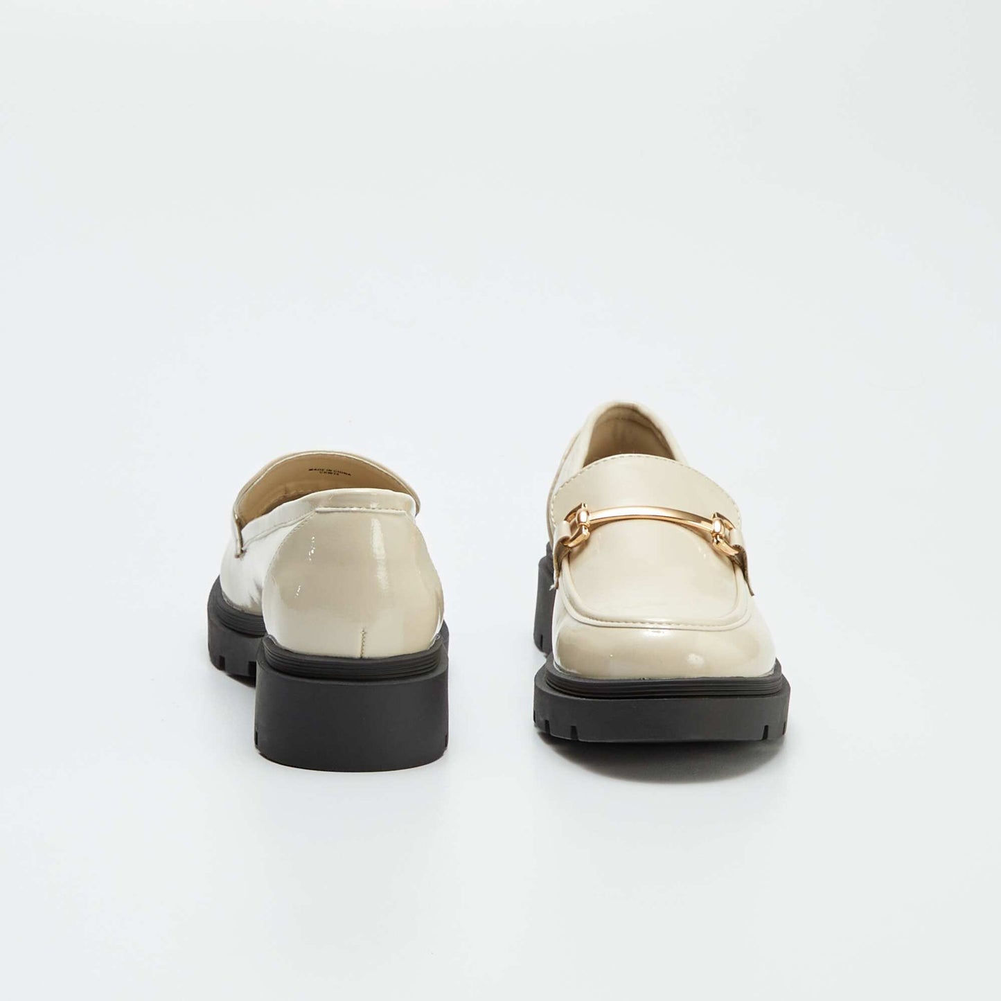 Faux leather platform loafers WHITE